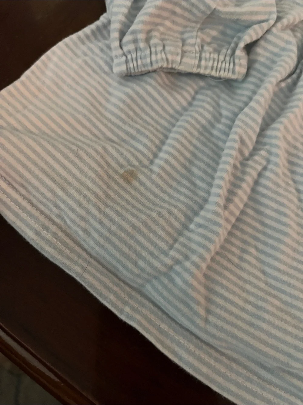 Jelly Beans Light Blue & White Striped Long Sleeve Top with Peter Pan Collar